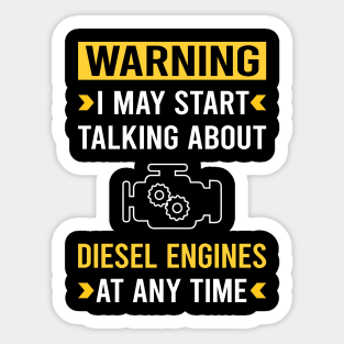 Warning Diesel Engine Sticker